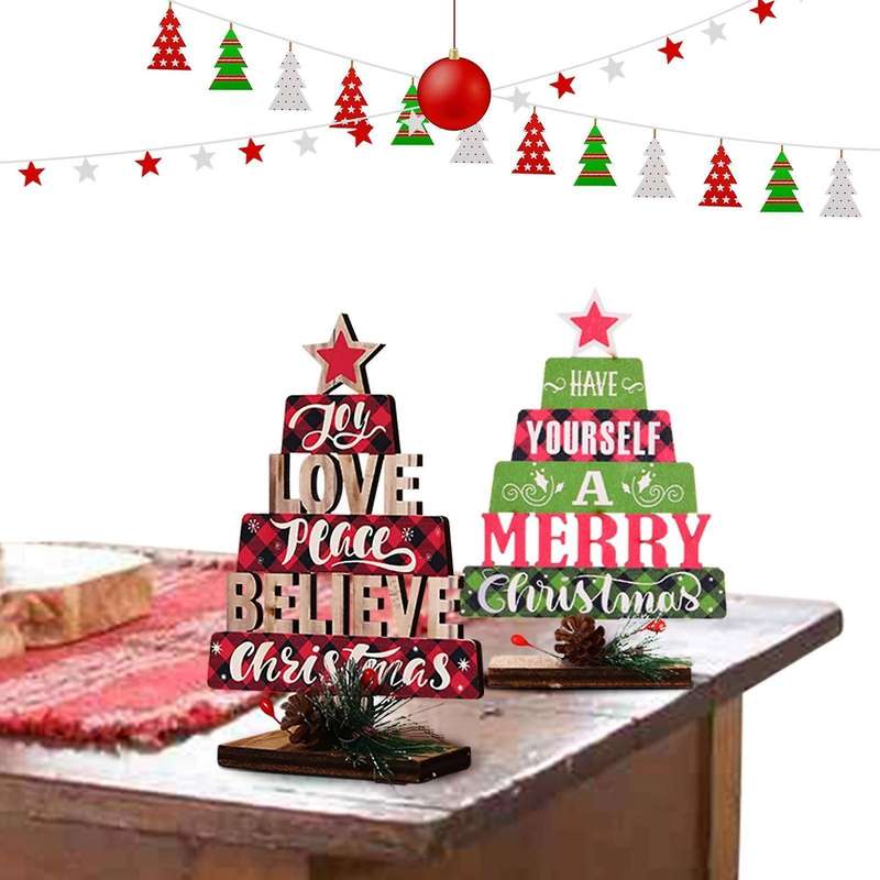 Wooden Santa Claus Christmas Decoration for Home Xmas Ornaments-green