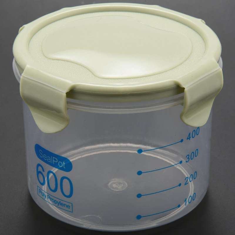 Kitchen Food Container Seal Pot Storage Tank Plastic 600ml Green