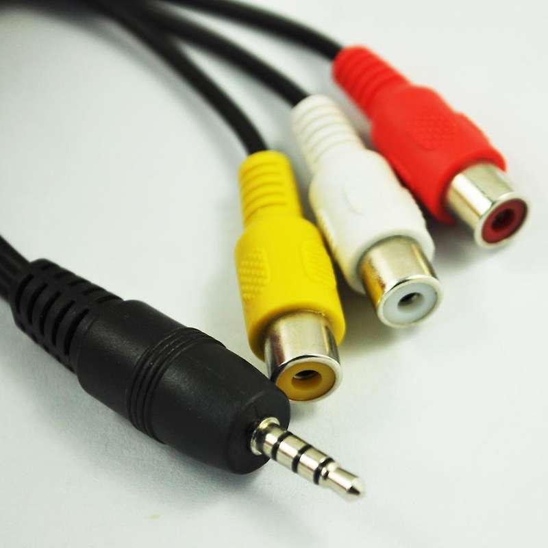 Black 3.5mm Plug Male to 3 Rca Female Adapter Audio Video Cable