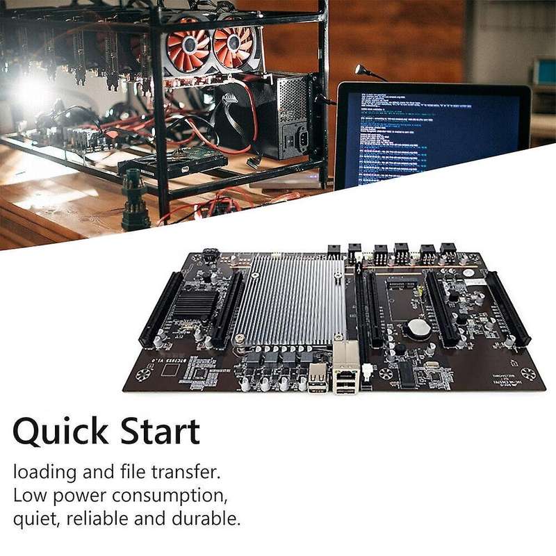 X79 H61 Btc Miner Motherboard Lga 2011 5xpci-e 60mm+8g Ddr3 Ram+fan