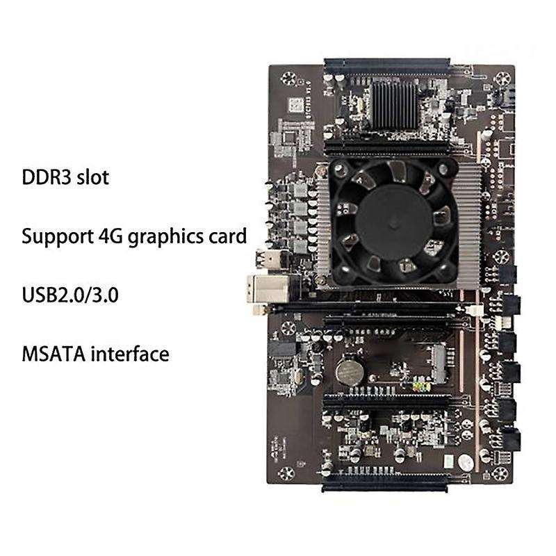 X79 H61 Btc Miner Motherboard Lga 2011 5xpci-e 60mm+8g Ddr3 Ram+fan