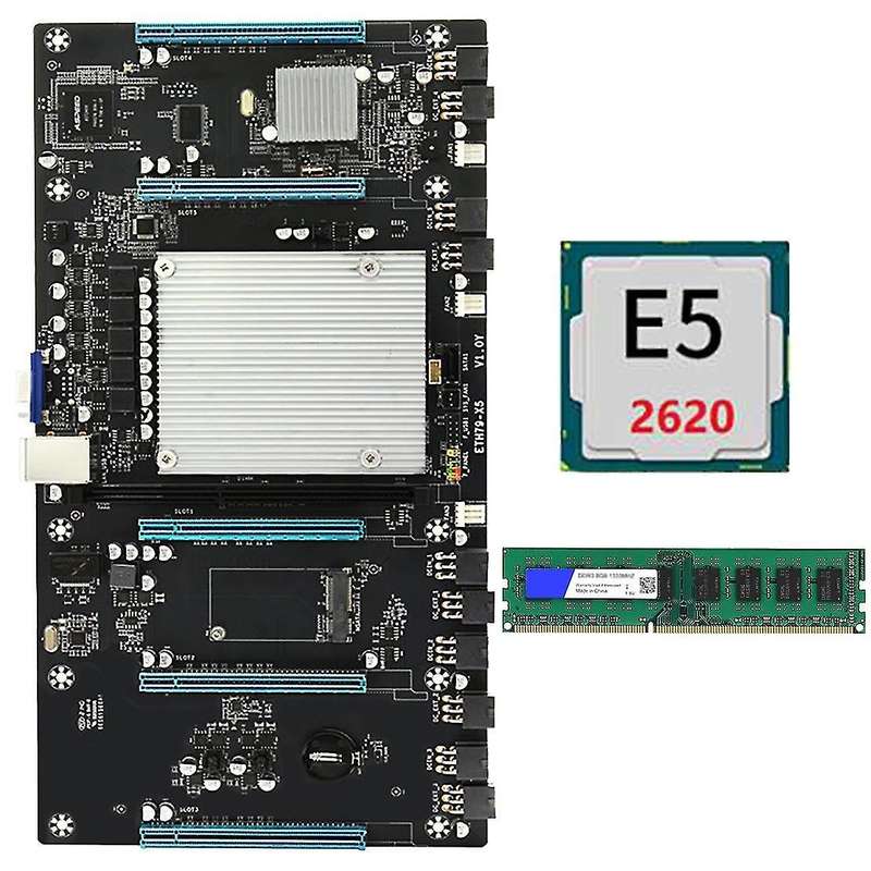 Eth79-x5 Btc Mining Motherboard Lga2011 with 2620 Cpu+4g Ddr3 Ram