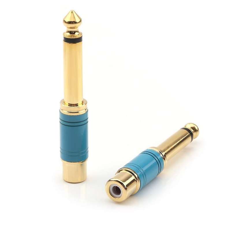 6.35mm Male Mono Ts to Rca Female Audio Conversion Plug (red 2 Pack)