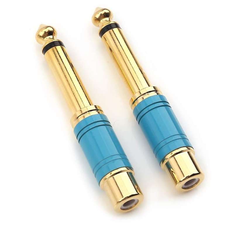 6.35mm Male Mono Ts to Rca Female Audio Conversion Plug (red 2 Pack)