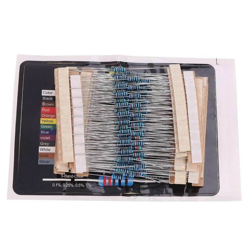 300pcs 10 -1m Ohm 1/4w Resistance 1% Metal Film Resistor Kit