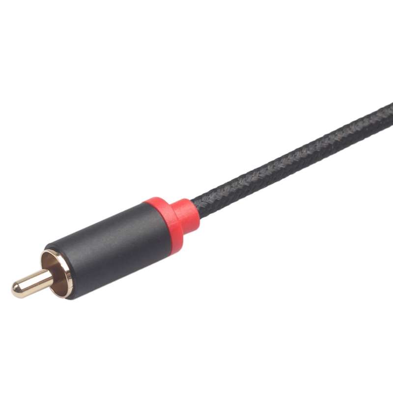 3.5mm Stereo Audio Female Jack to 2 Rca Male Adapter Cable-black