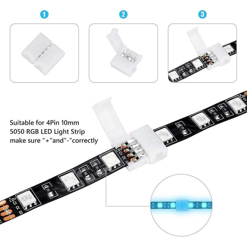 50packs 4-pin Rgb Led Light Strip Connectors