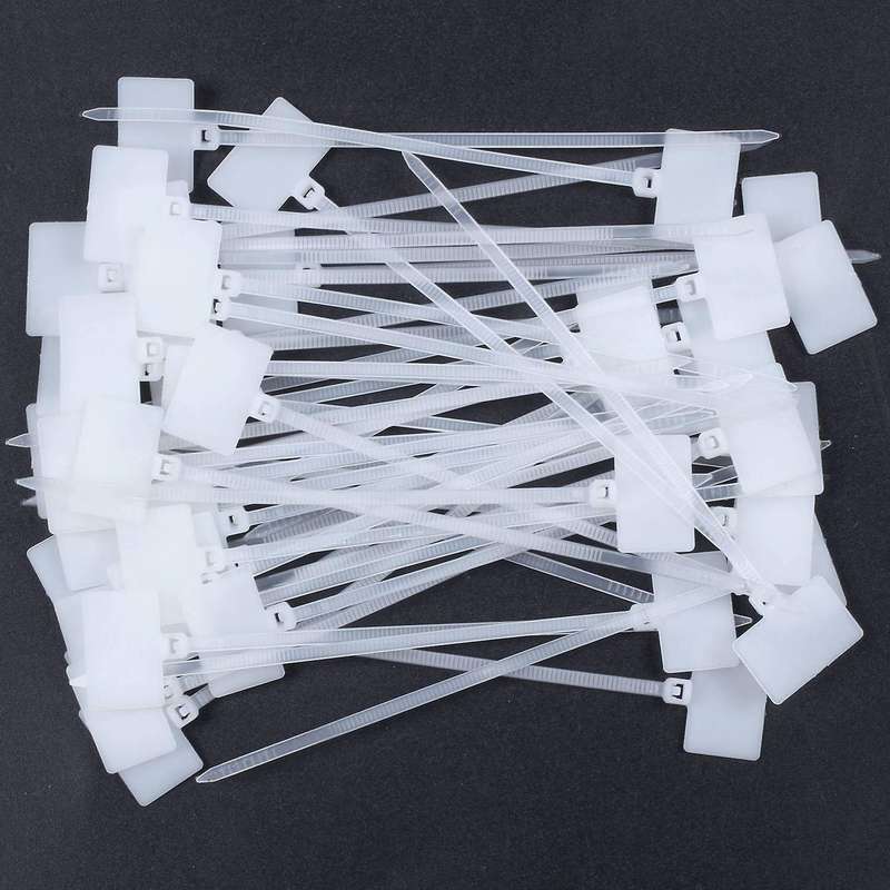 50pcs Nylon Cable Tie Label Network Zipper Trim Wrap Ring Line Label