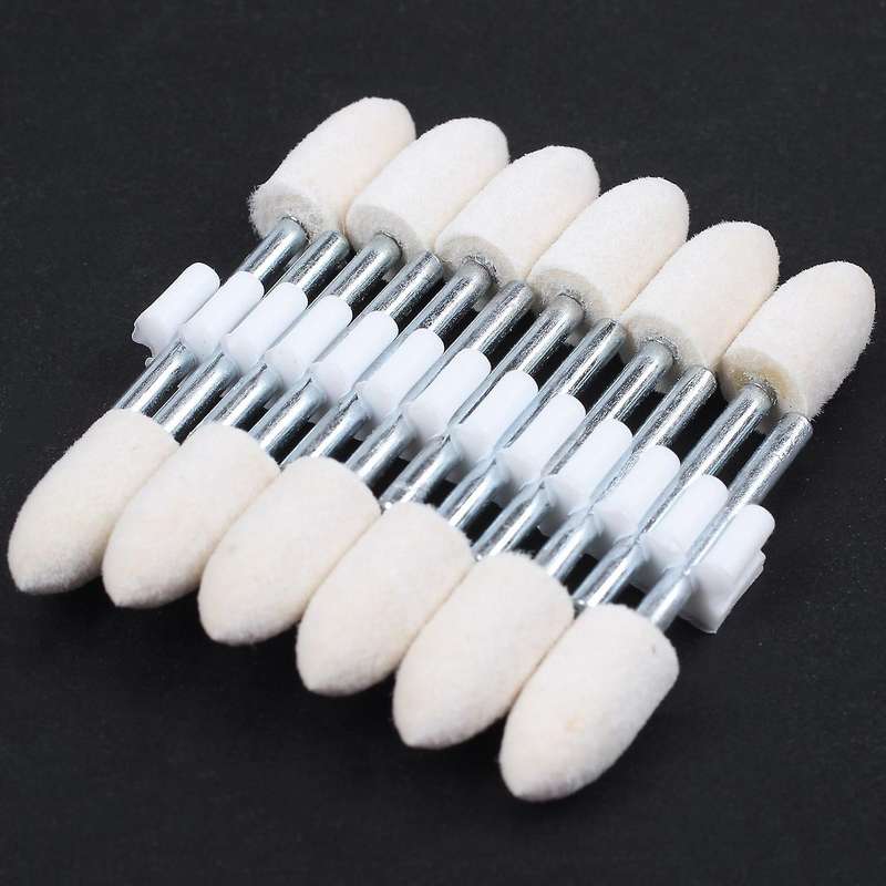 12 Pcs Polishing Buffing Tool 8.5mm Conical Mounted Felt Bobs