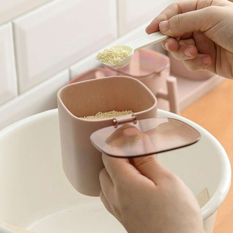 Spices Box Pepper Spice Shaker Kitchen Condiment Jars with Spoons A