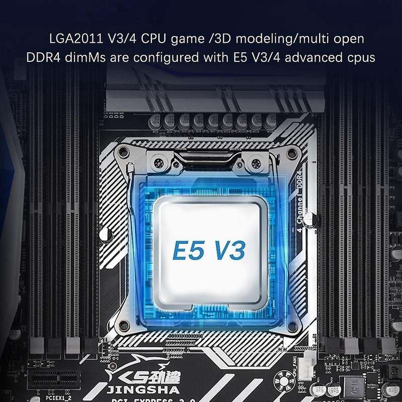 Jingsha X99-d8i Motherboard with 2xddr4 Ecc 4g 2133mhz Ram Lga2011-3