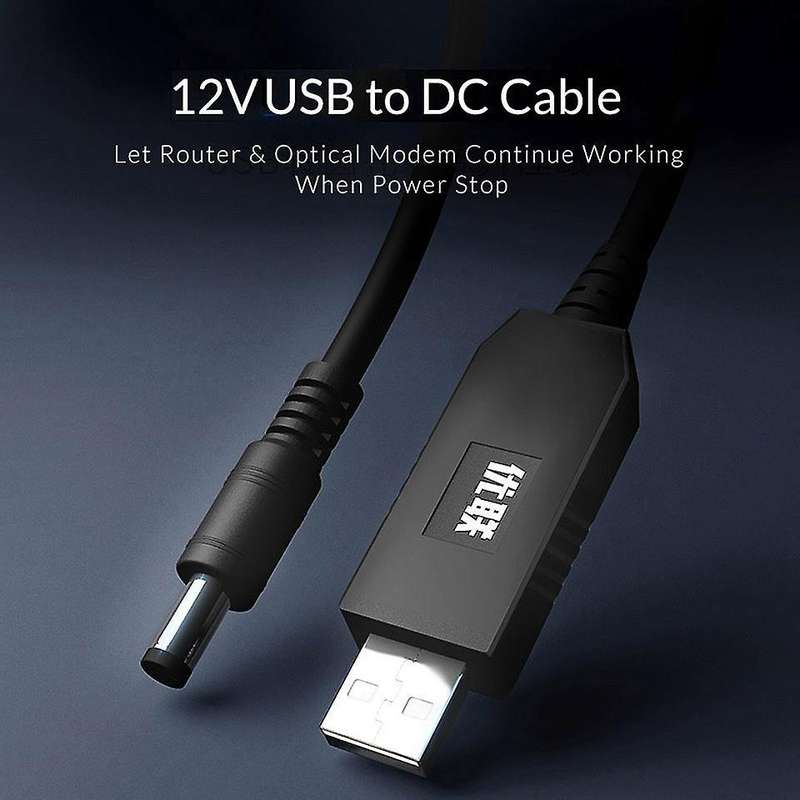 Unnlink 1m Dc 5v to 12v 0.8-1a Usb to Dc 5.5x2.1mm Cable