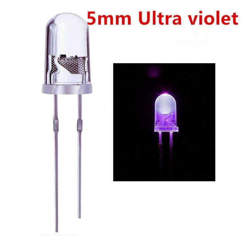 100pcs 5mm Round Purple Uv Led Diode Super Bright Purple Color