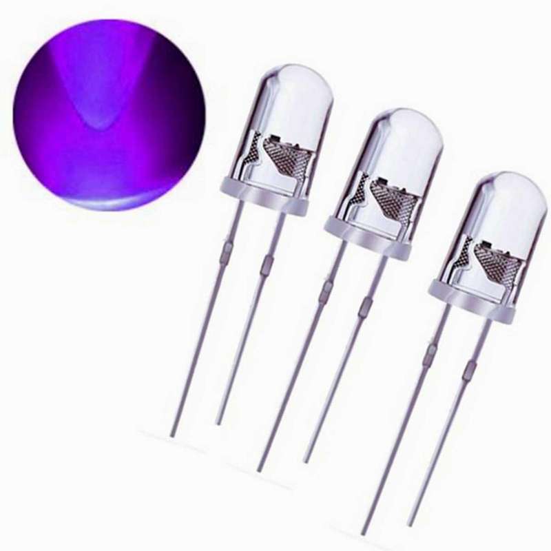 100pcs 5mm Round Purple Uv Led Diode Super Bright Purple Color