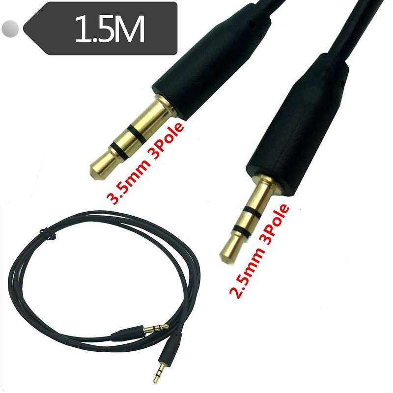 2.5mm Male to 3.5mm Male Audio Adapter Cable Work Male to Male (1.5m)