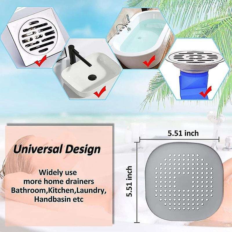 Drainage Cover for Shower Silicone Plugs, with Suction Cup,2 Pieces