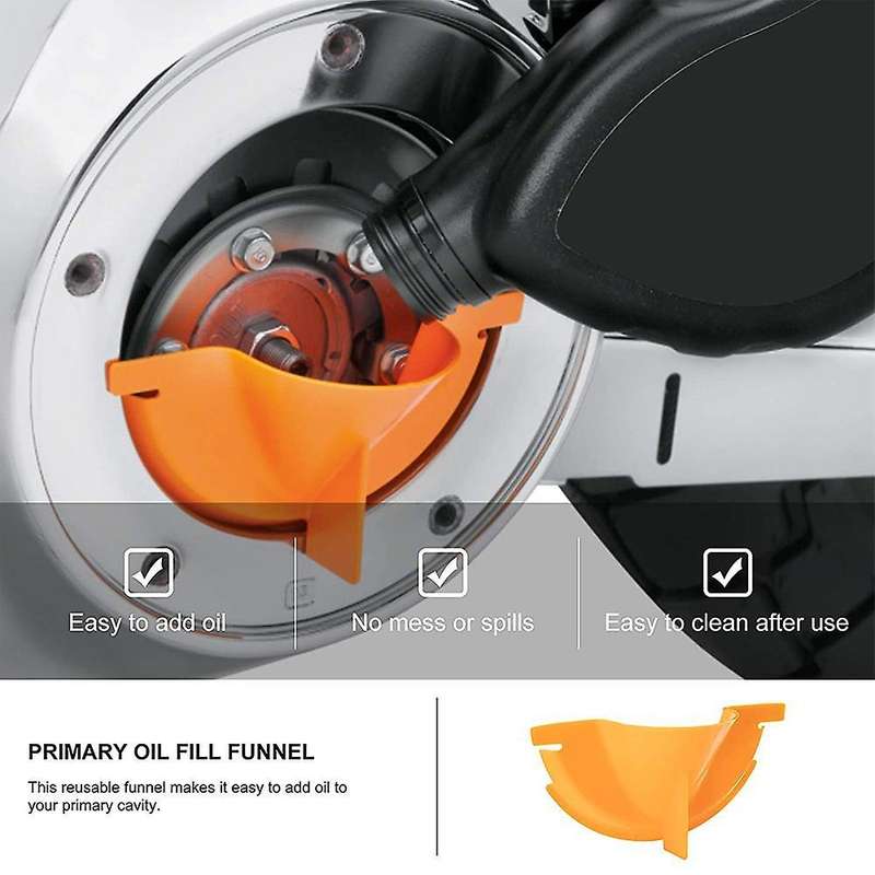 Oil Funnel Kit, 2pcs Motorcycle Crankcase Fill Funnel Compatible