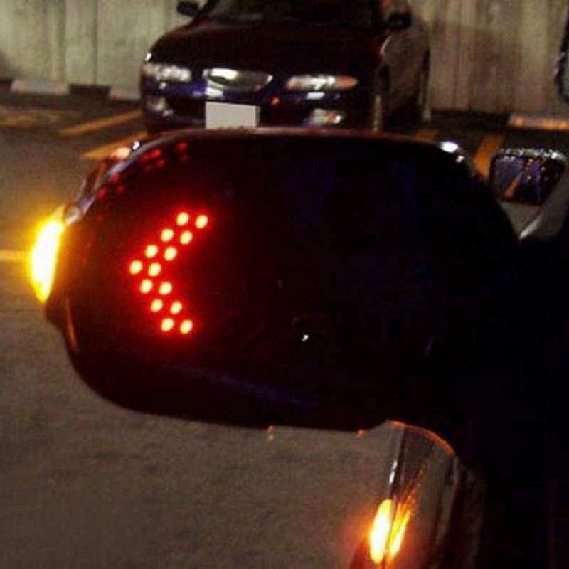 2pcs 14 Smd Car Led Rear View Mirror Indicator Turn Signal, Red Light