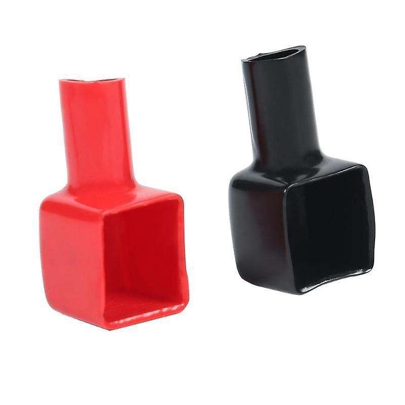 1 Pair Red+black Car Battery Covers Insulation Caps Positive+negative