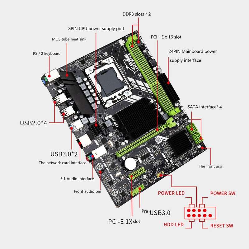 H58m Computer Motherboard Supporting Lga1356 Processor Motherboards