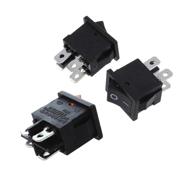 3pcs Red 4 Pin Dpst On-off Boat Rocker Switch 6a/250v 10a/125v Ac