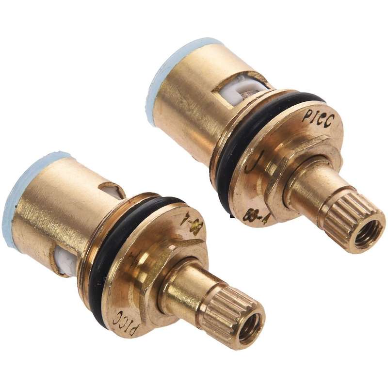 2 Pcs 1/2" 20 Teeth Ceramic Disc Turn Valve Replacement Hot Cold