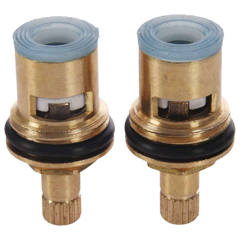 2 Pcs 1/2" 20 Teeth Ceramic Disc Turn Valve Replacement Hot Cold
