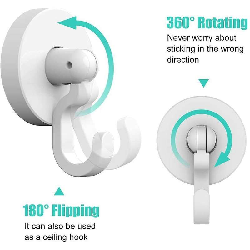 Adhesive Hooks,ceiling Wall Hanging S Hooks,360 Degree 2pcs