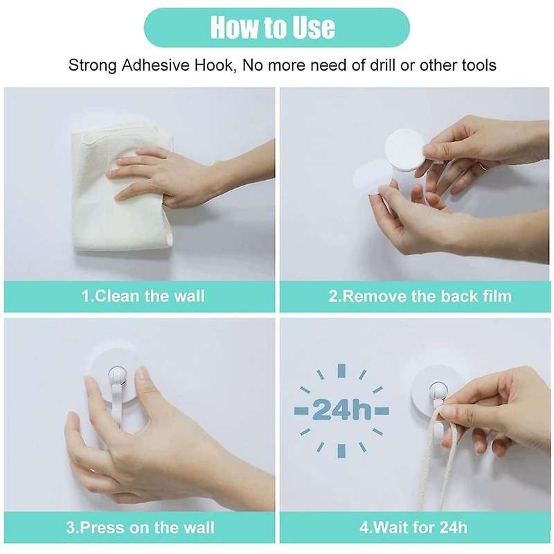 Adhesive Hooks,ceiling Wall Hanging S Hooks,360 Degree 2pcs