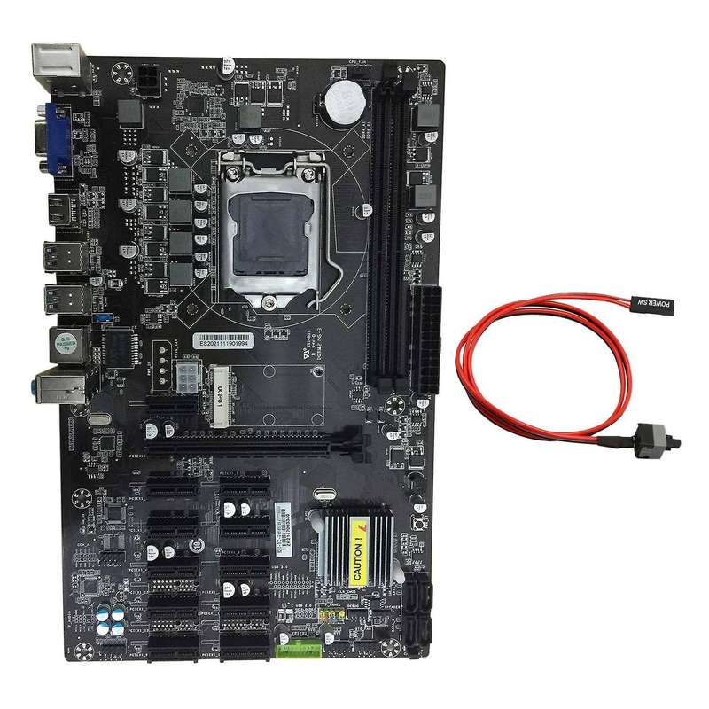 B250 Btc Motherboard with Switch Cable 12 Pci-e Slot for Bitcoin