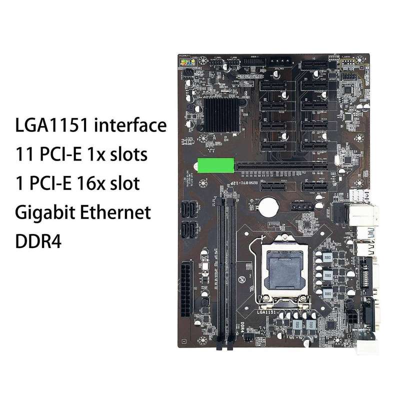 B250 Btc Mining Machine Motherboard 12 Pcie 16x Graphics Card Slot
