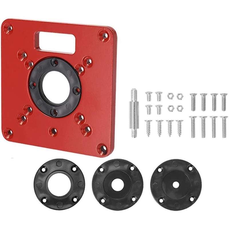 Router Table Insert Plate with 4 Rings Board for Diy Kit Woodworking
