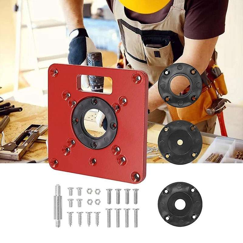 Router Table Insert Plate with 4 Rings Board for Diy Kit Woodworking