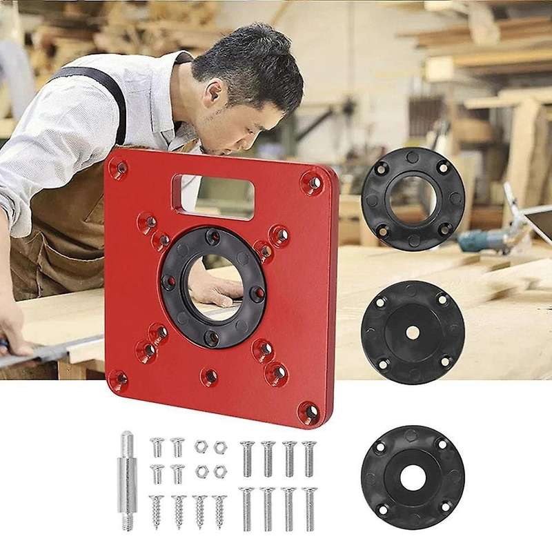Router Table Insert Plate with 4 Rings Board for Diy Kit Woodworking