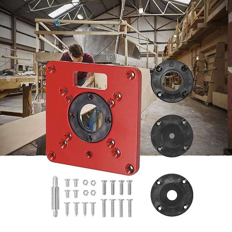 Router Table Insert Plate with 4 Rings Board for Diy Kit Woodworking