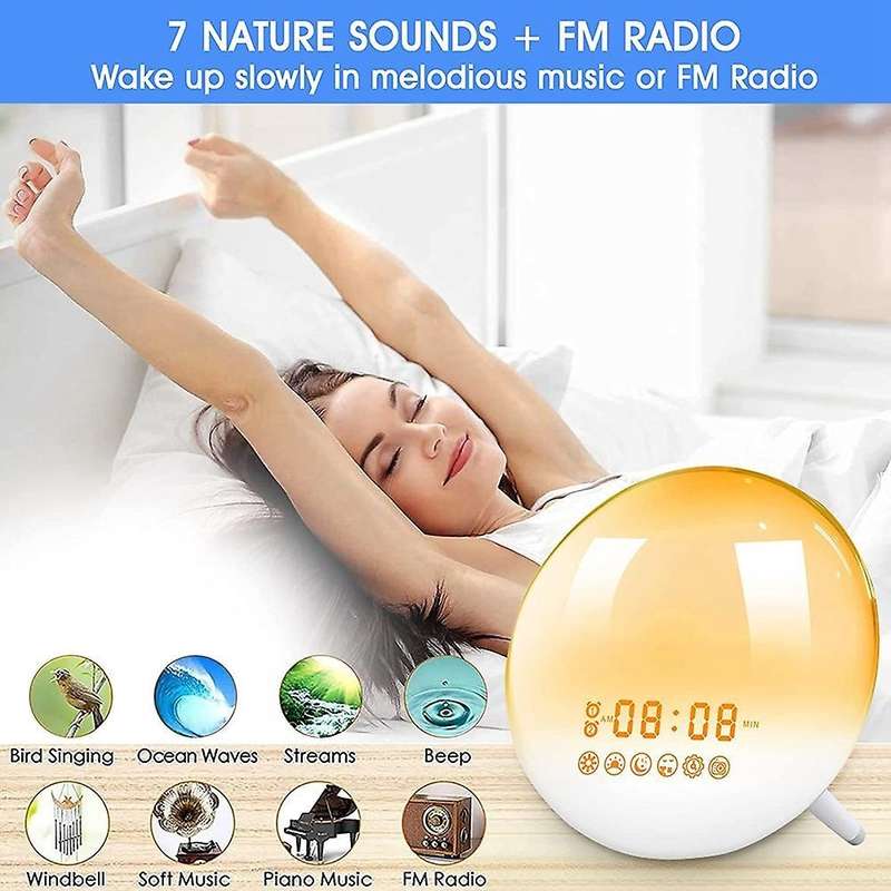 Sunrise Alarm Clock Wake Up Light for Bedrooms, Heavy Sleepers