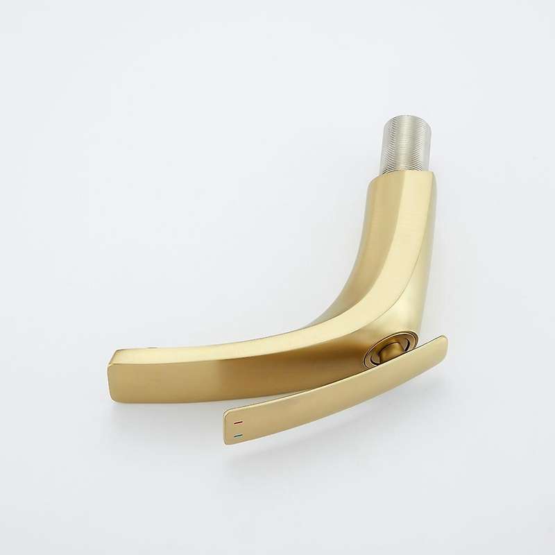 Basin Faucet Gold Brushed Waterfall Faucet Brass Bathroom Faucet