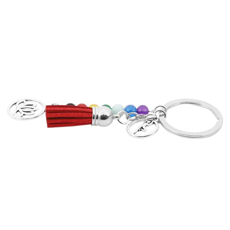 Porte-cles 7 Perles De D'energie Lotus Fleur Pendentif Creatif