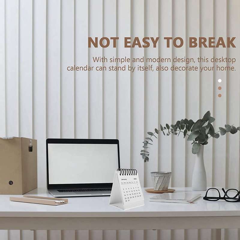 2x 2022 Calendar Stand Up Calendars for Office Table Decoration White