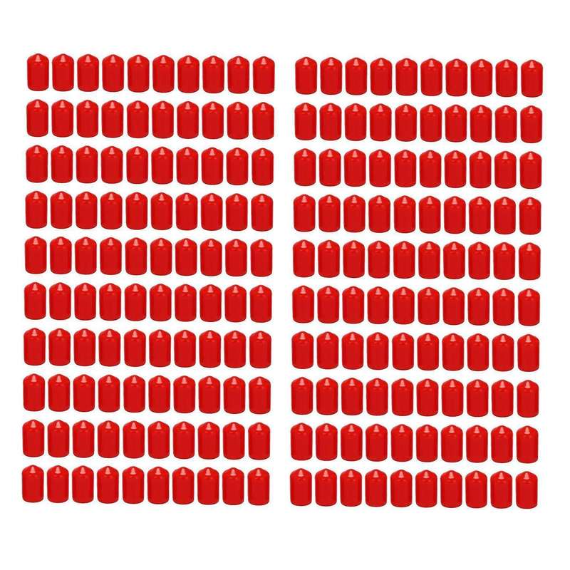 100pcs Rubber End Caps 9.5mm Id Pvc Round Tube Bolt Cap Cover Red