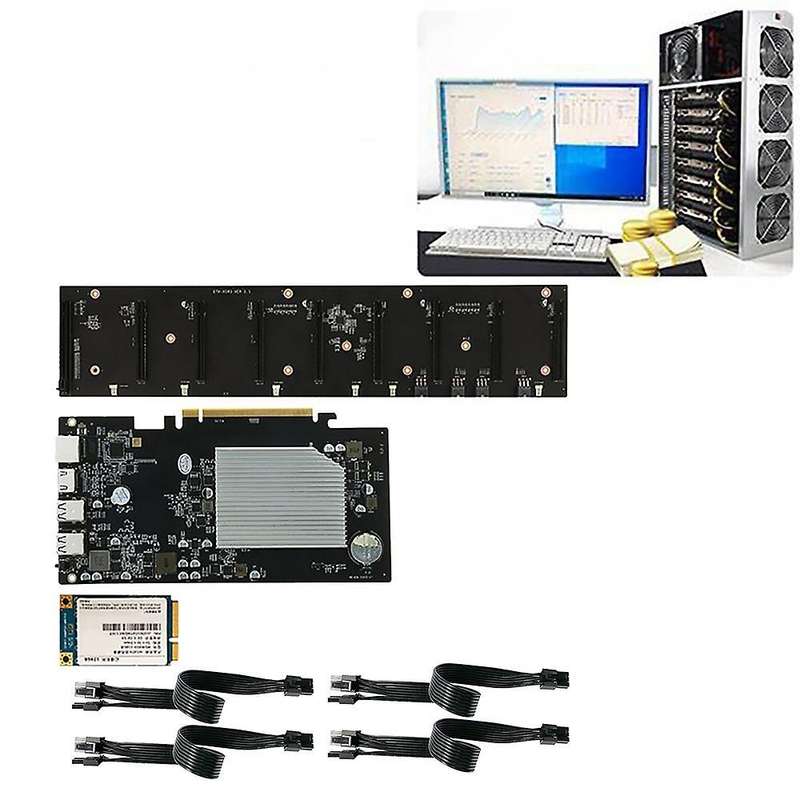 Eth-hsw3 Btc Motherboard with 128g Ssd+4x6pin to 8pin 30cm Power Cord
