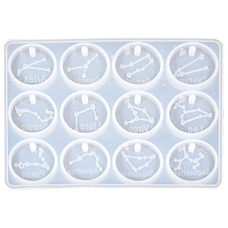 12 Constellation Mold Diy Crystal Drop Glue Silicone Mold Drop Glue