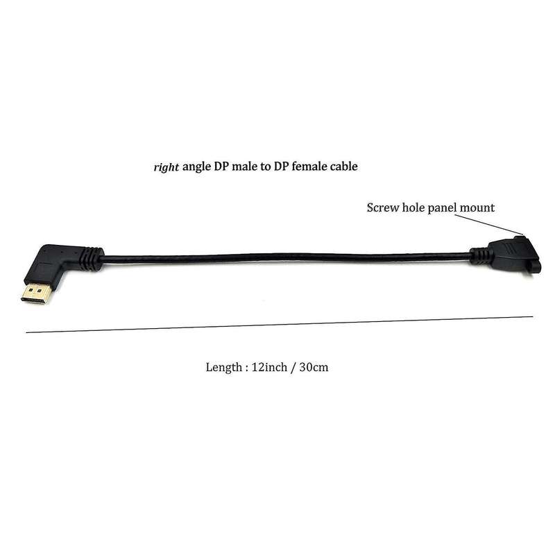Dp to Dp Cable, 12 Inch / 30cm Right Angle 90 Degree Displayport (dp)