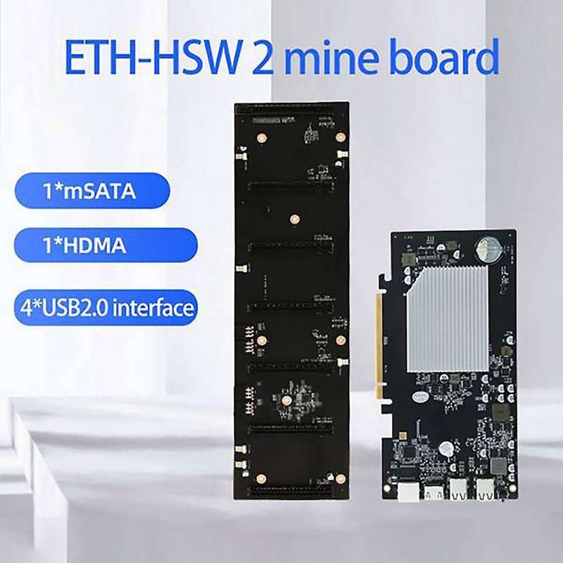 Eth-hsw2 Mining Motherboard with 128g Ssd+4x6pin to 8pin Power Cord