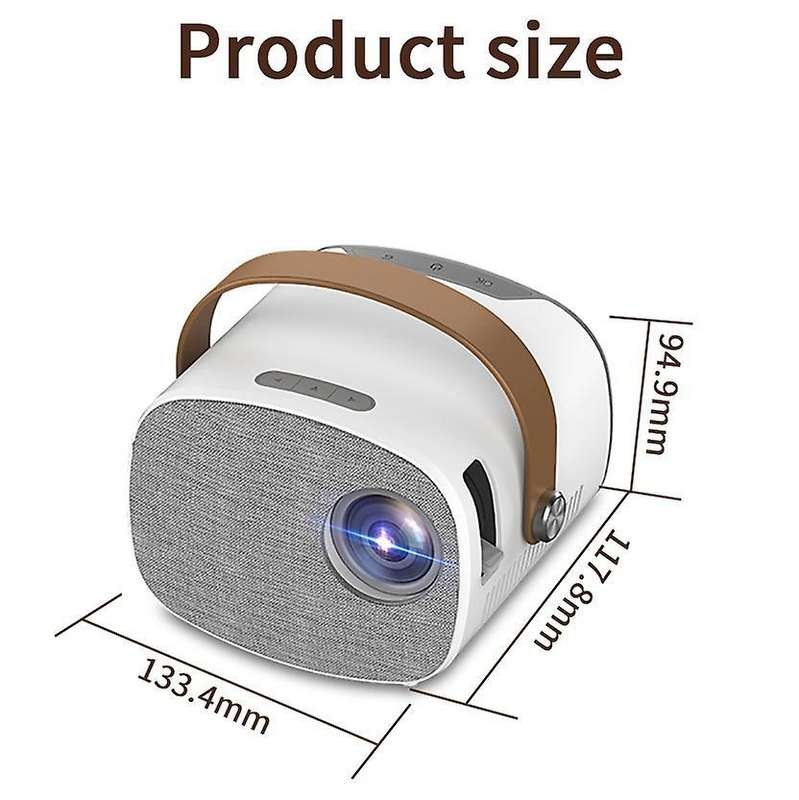 Mini Portable Projector Built-in Hifi Speakers 1080p Color-eu Plug
