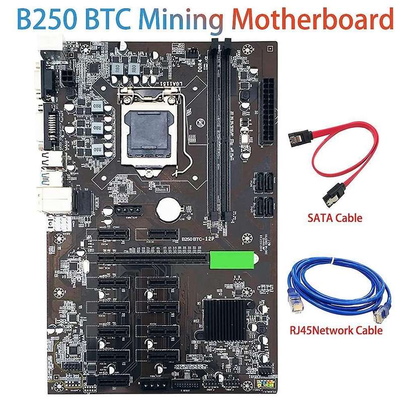 B250c Btc Mining Motherboard with Rj45 Network Cable Support Ddr4 Ram
