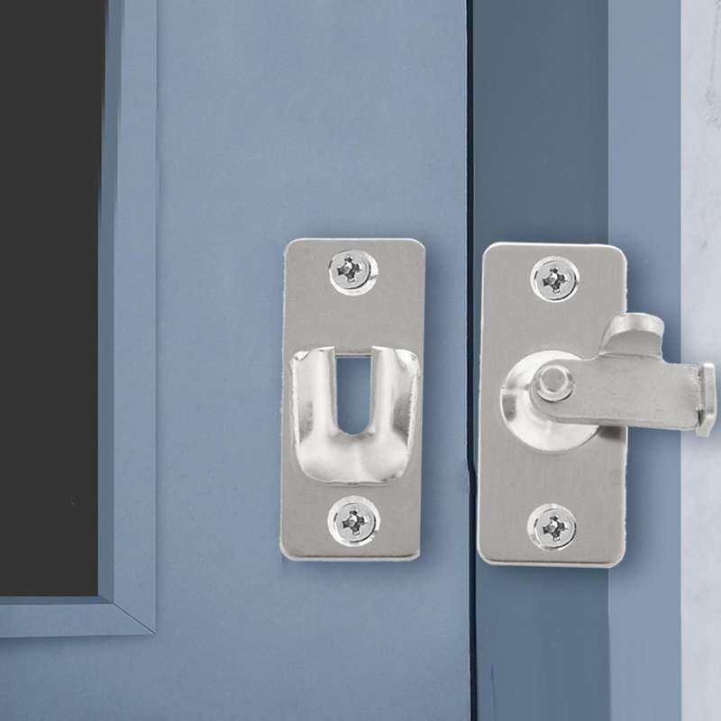 2x Right Angle Lock 90 Degree Door Buckle for Bathroom Barn Door