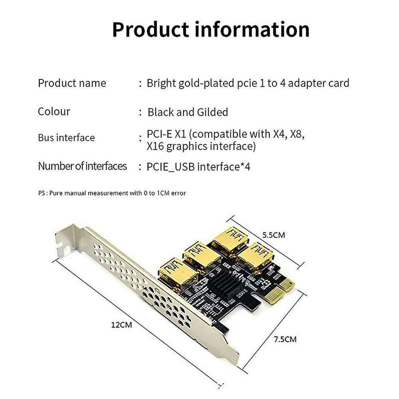 Pcie Pci-e Pci Express Riser Card for Bitcoin Mining 009c Plus,black