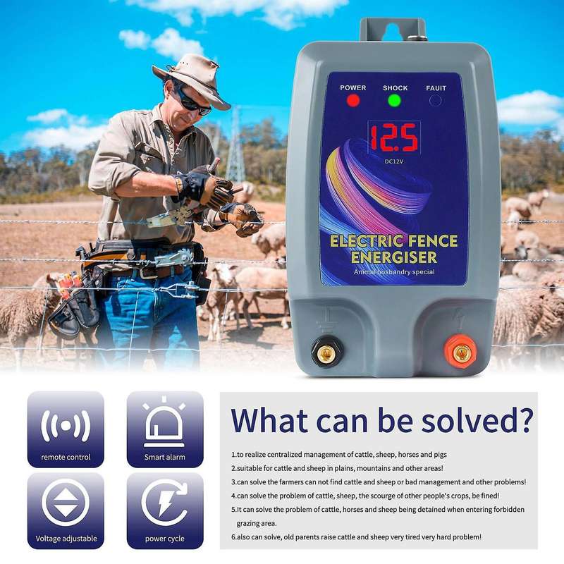 5km Electric Fence Lcd Panel Charger D(us Plug)