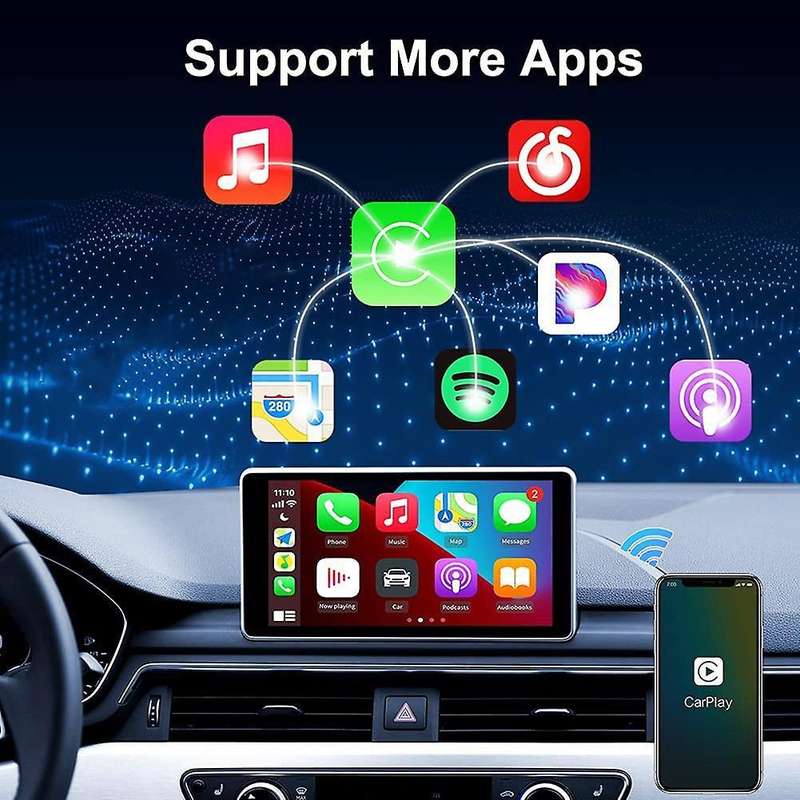 For Factory Wired Carplay Cars, Upgrade Wired to Wireless (black)
